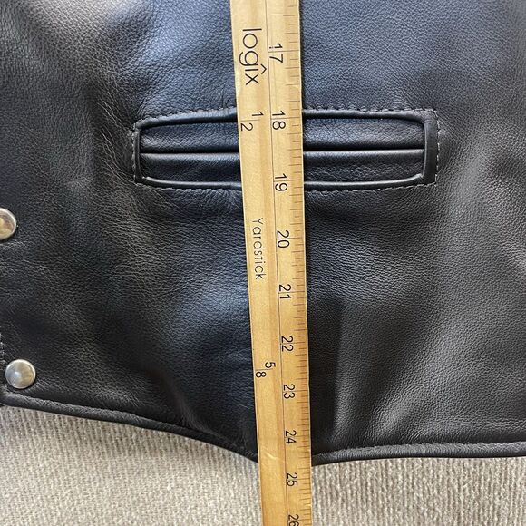 Vintage California Leather Creations Genuine Leather Motorcycle Vest Size 46 - Picture 6 of 9